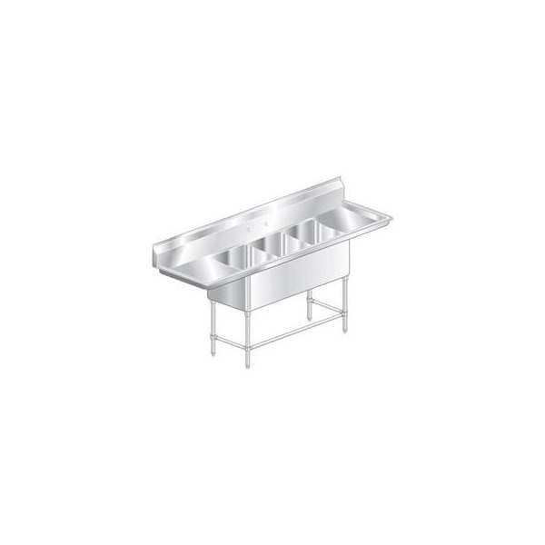 Aero Aero Manufacturing Company Three Bowl Aerospec SS NSF Sink, Two 18'W Drainboards 2F3-2418-18LR - main